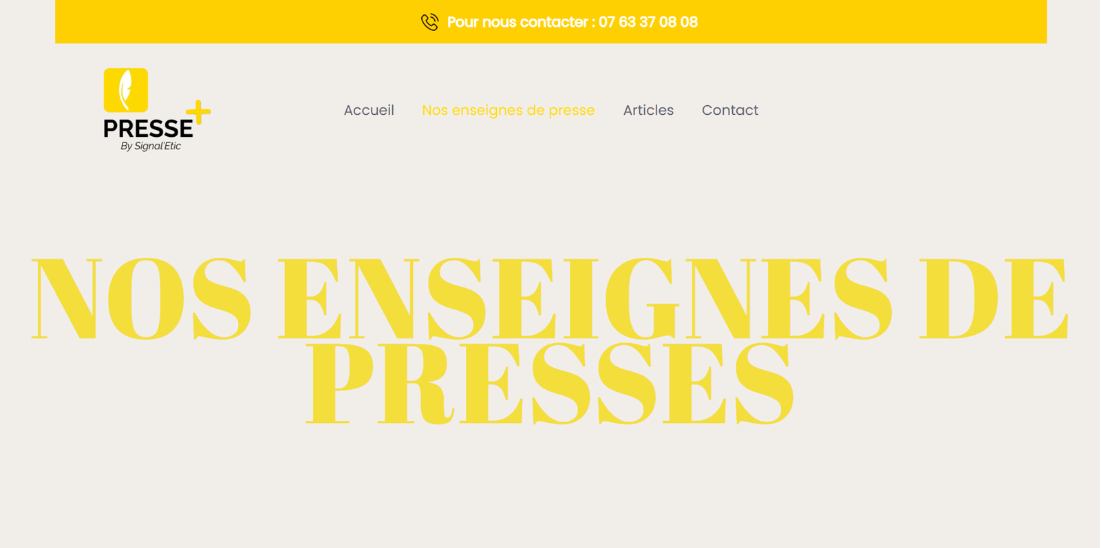 Aperçu du site